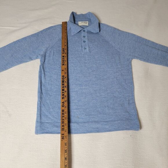 Vtg Lord Jeff Sweater Turtle Neck Cardigan Blue Mens Sz M Knit Preppy College - Picture 9 of 15